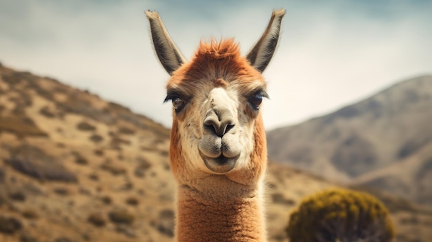 Guanaco in der Natur erstaunliches Foto Kreative Ressource AI generiert