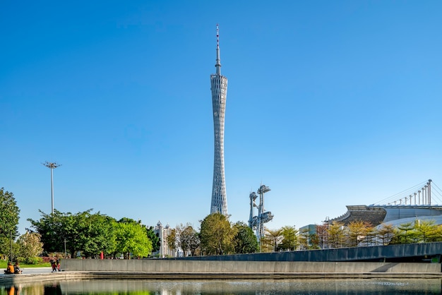 Guangzhou Pearl River New Town Gebäude Landschaft Skyline