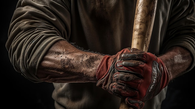 El guante de béisbol está cerca.