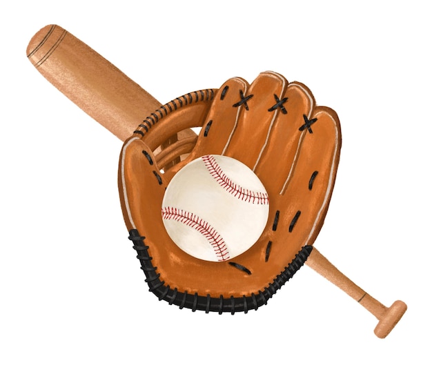 Guante de béisbol pegatina png equipo deportivo fondo transparente