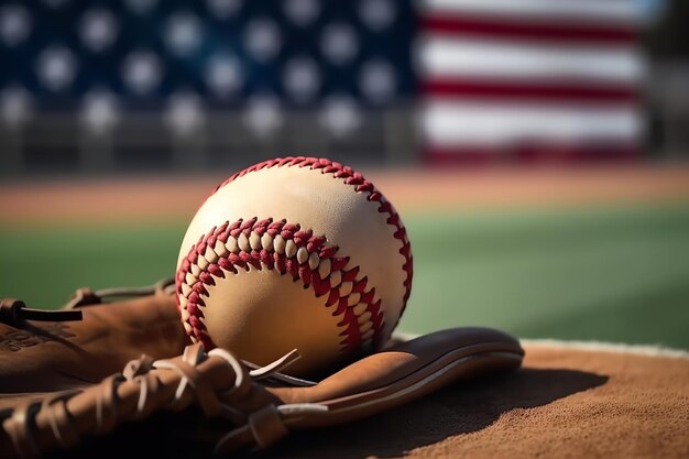 Un guante de béisbol con una pelota