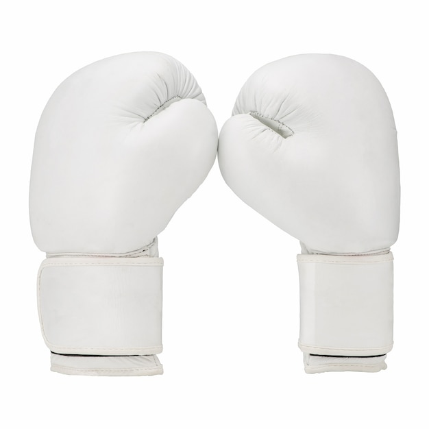 Guantes de boxeo aislados sobre fondo blanco. ropa de deporte