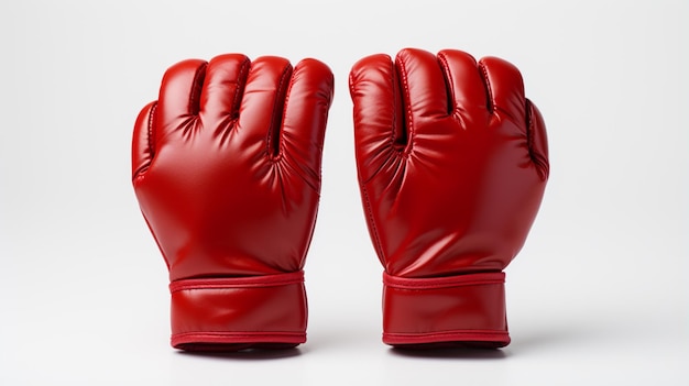 Guantes de boxeo rojos sobre fondo blanco.