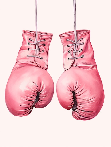 Guantes De Boxeo Rosas Sobre Fondo Liso