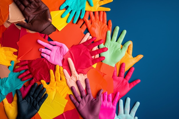 guantes de colores en un hermoso fondo