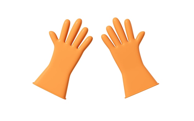 Guantes de goma de dibujos animados renderizado en 3D Ilustración en 3D