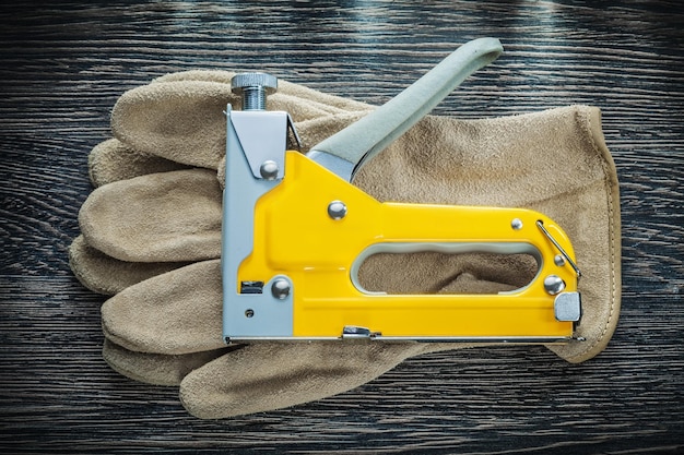 Guantes protectores de cuero para grapadora de construcción