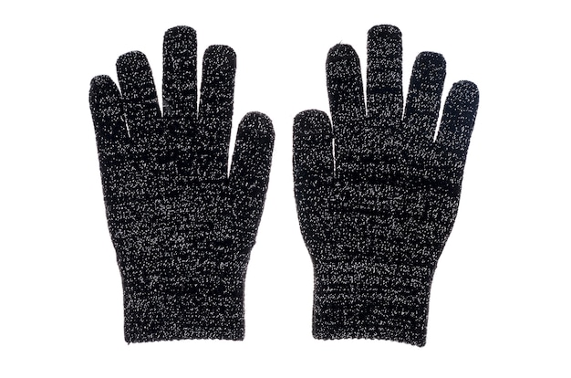 Guantes de punto negro aislado