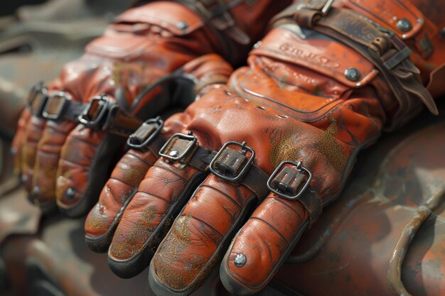 Guantes de trabajo de cuero de ingeniero para trabajos pesados con ai generativo extendido