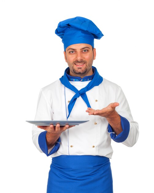 Guapo cocinero aislado