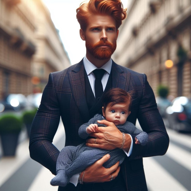 Un guapo hombre pelirrojo en un traje 9