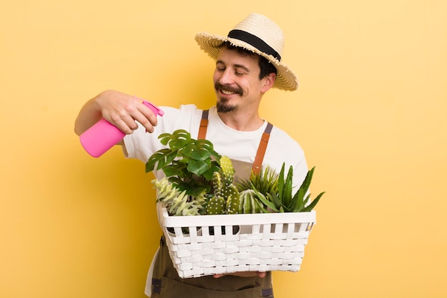 Guapo jardinería con plantas