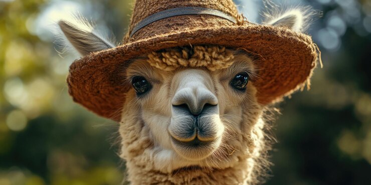 El guapo lama con un sombrero