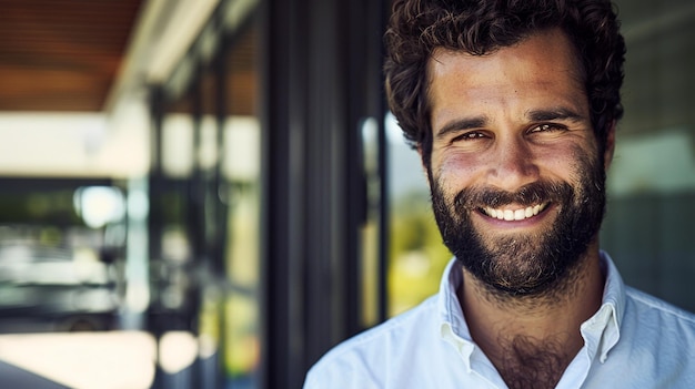 Foto el guapo y sonriente flebotomista