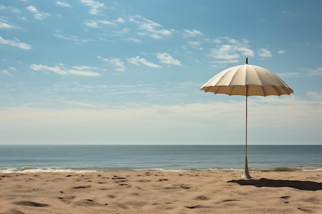 Guarda-chuva descansando na praia Generative Ai