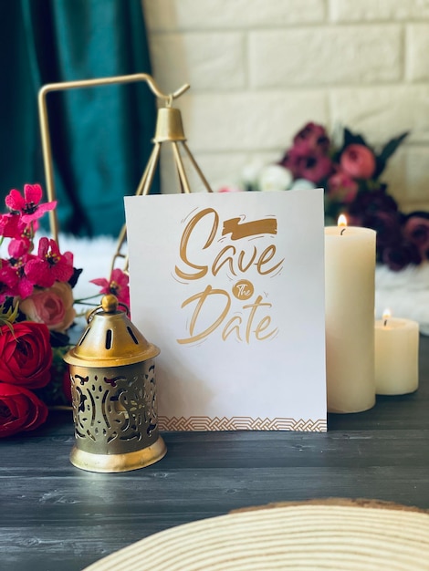 guardar el diseño de la tarjeta de boda de fecha