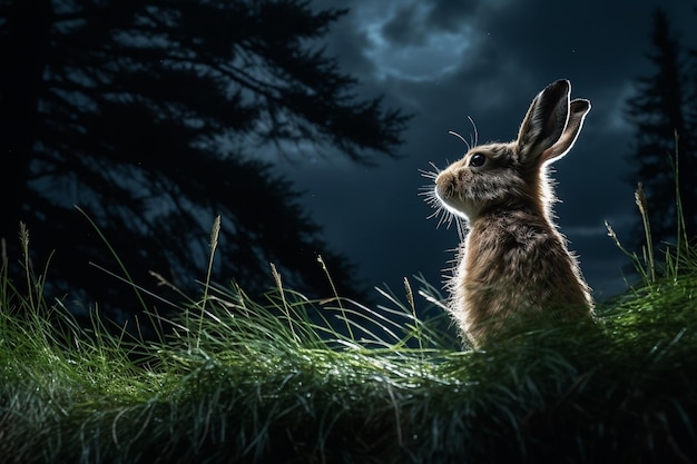 El guardián de los paisajes nocturnos vigilando la oscuridad