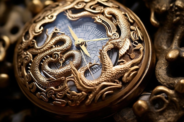 Guardián de los Vientos del Este Reloj de Dragones Chinos