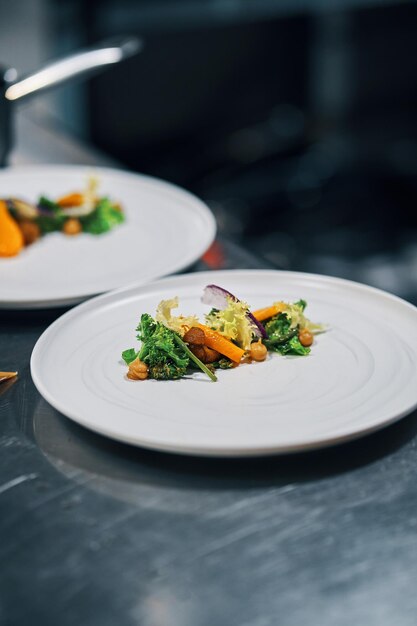 Guarnición para plato de cocina profesional