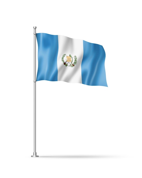 Guatemaltekische Flagge isoliert auf weiss