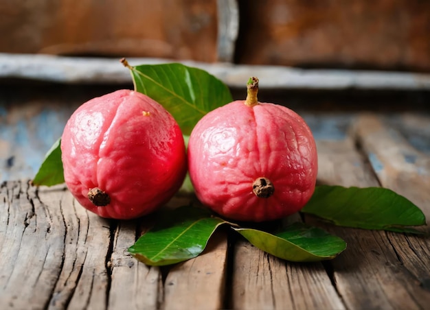 Guava-Früchte auf einem Holztisch