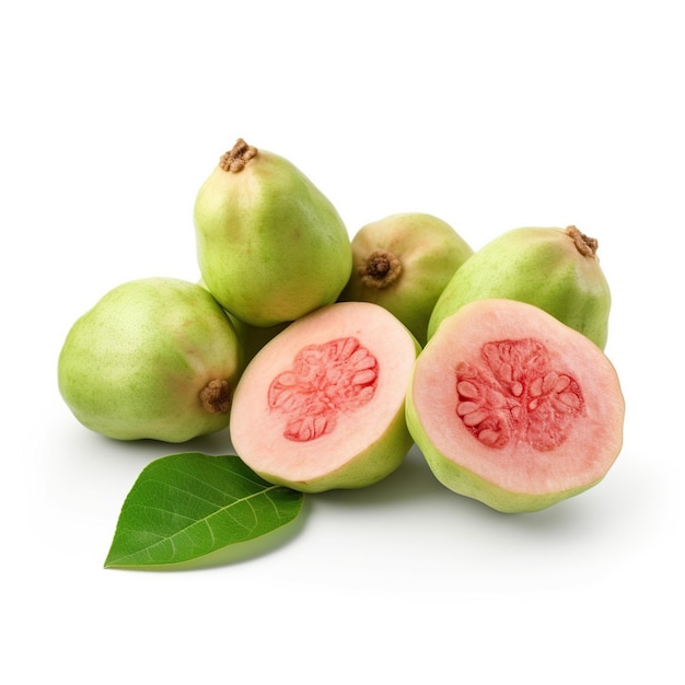 Guava-Früchte auf weißem Hintergrund