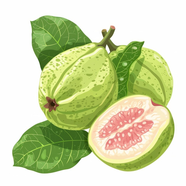 Guava isoliert auf weißem Hintergrund