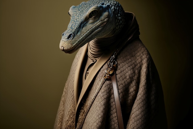 Gucci fotografía de moda cuerpo completo dragón de Komodo