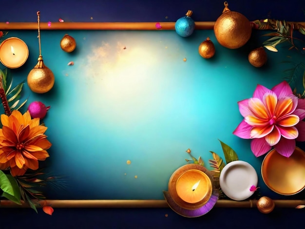 Gudi padwa Festival farbenfrohe Hintergrunddesign beste Qualität hyper-realistische Bild Banner Vorlage