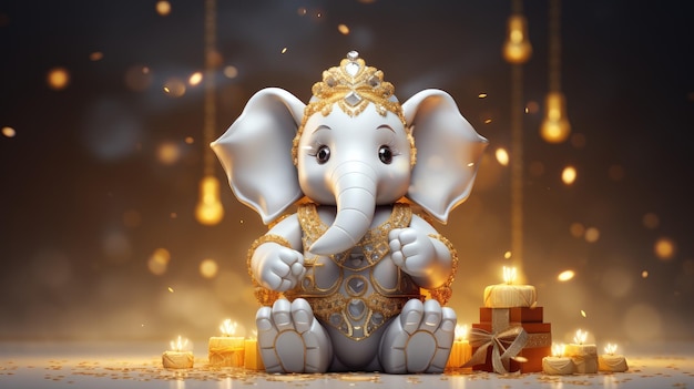 Gudi padwa ganesha deidad hindú esencia divina que celebra la alegre convergencia de tradiciones culturales y comienzos auspiciosos en el vibrante espíritu del año nuevo hindú