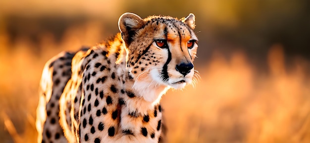 Un guepardo buscando una presa en la naturaleza.
