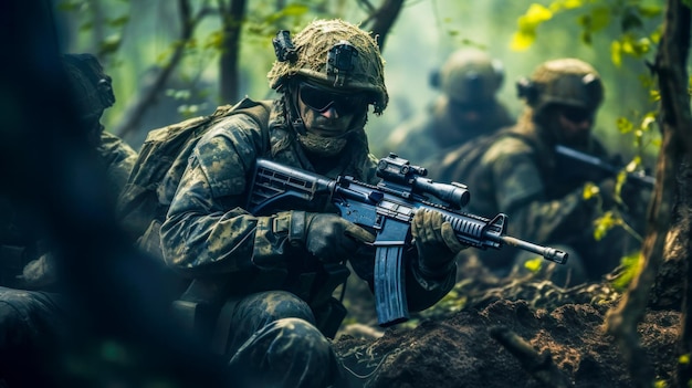 La guerra en el bosque Cómo un equipo de comandos apunta sus rifles en una batalla