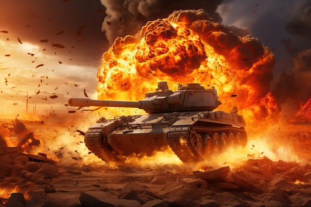 Guerra de fogo de tanques de batalha 3D