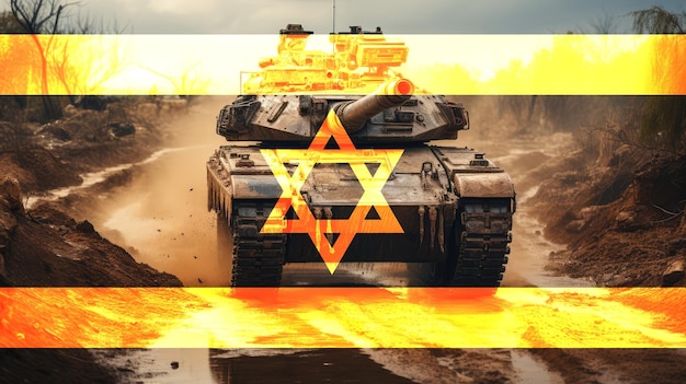 Guerra entre Israel y Palestina Tanque de fondo Inteligencia artificial