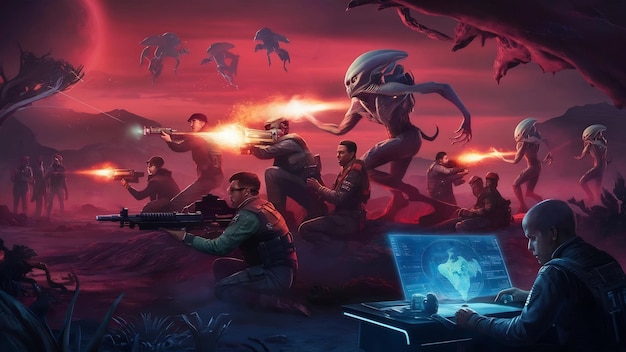 Foto guerra num planeta alienígena