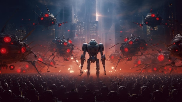 Guerra de robots: Un aterrador escenario apocalíptico en el futuro.