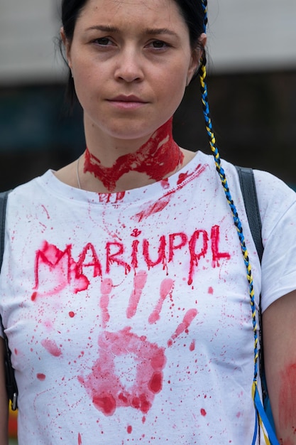 Guerra en Ucrania Rally en la Plaza de la Independencia en Kiev