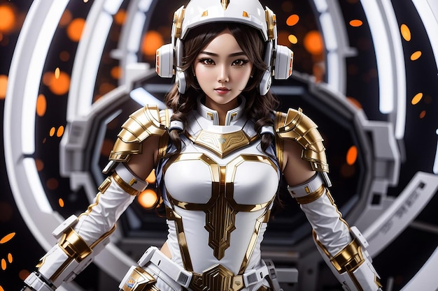 guerreiro cósmico kawai linda garota futuretech