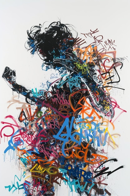 guerrera griega con graffiti de estilo salvaje