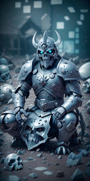 guerrero del caos masculino maden de metal