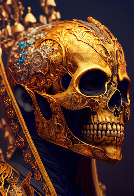 Guerrero espartano calavera en casco calavera luchador vikingo Generativo AIxA