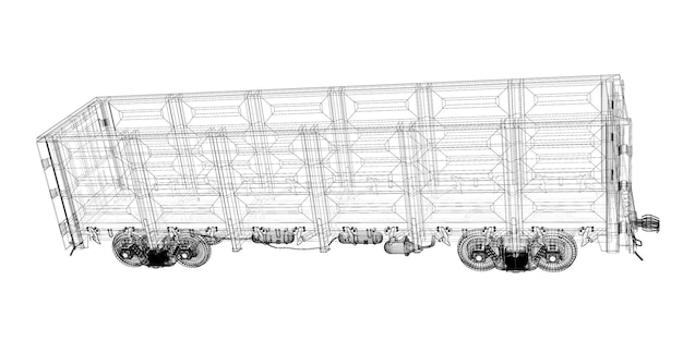 Güterwagen, Waggonaufbau, Drahtmodell