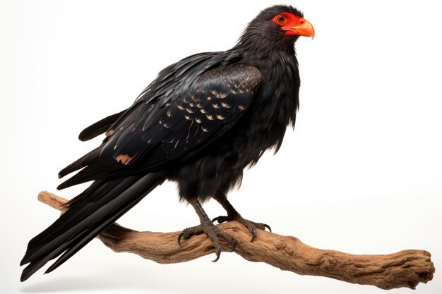 Águia Bateleur sobre fundo branco