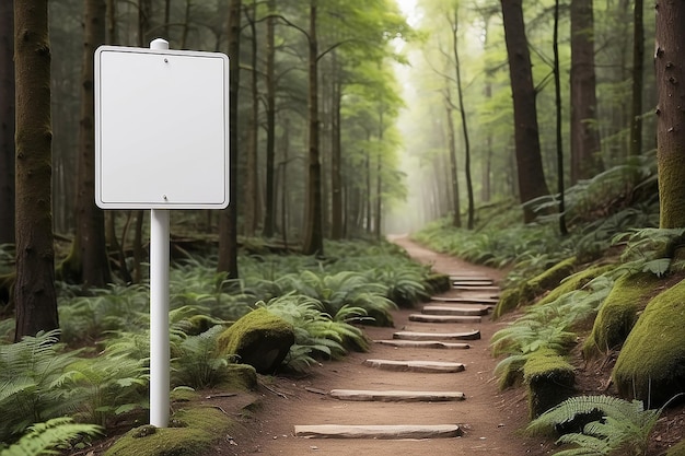 Guía de caminata del sendero de peregrinación Mockup de señalización con espacio blanco en blanco para colocar su diseño