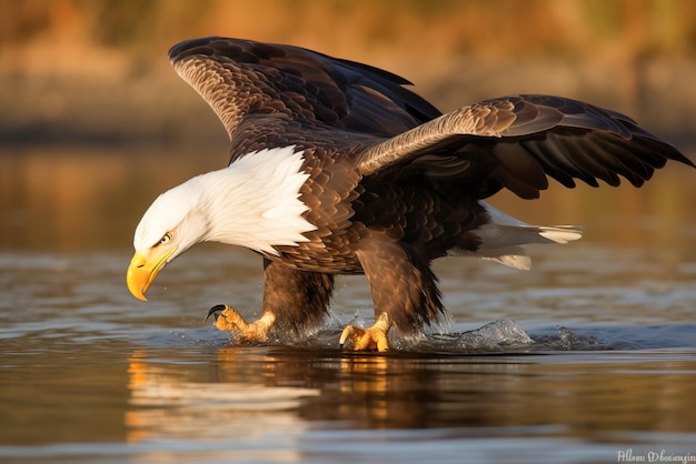 Águia careca Haliaeetus leucocephalus IA generativa