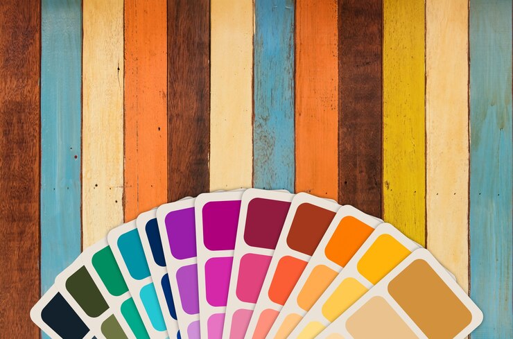 Foto guía de colores o colección de muestras de colores