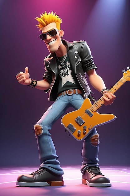 Guia de ilustração de animação 3D de personagens de desenhos animados da Rockstar