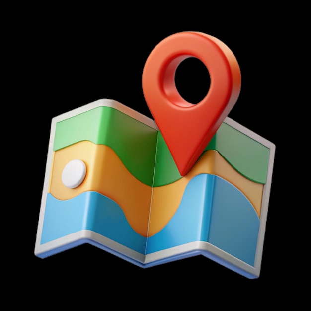 Guia de viagem detalhado com mapa em papel e ícone de localização
