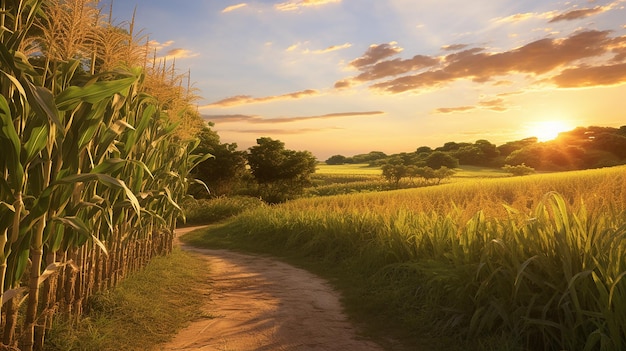 Guiado por caminos iluminados por el sol Un viaje de iluminación