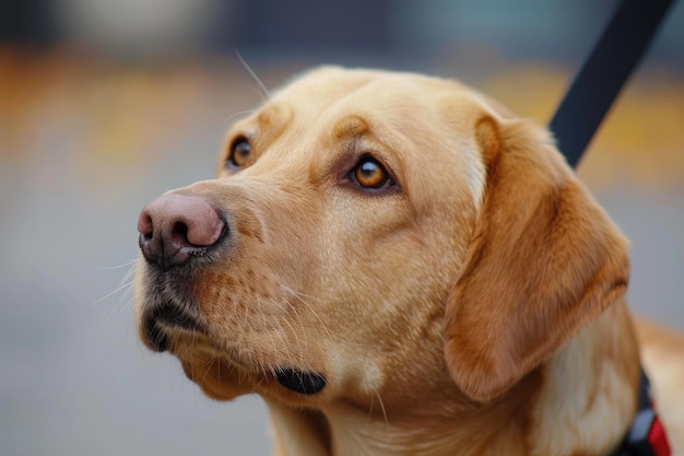 Guiando el camino Labrador Retriever Perro vidente Ayudando a los ciegos con terapia y liderazgo